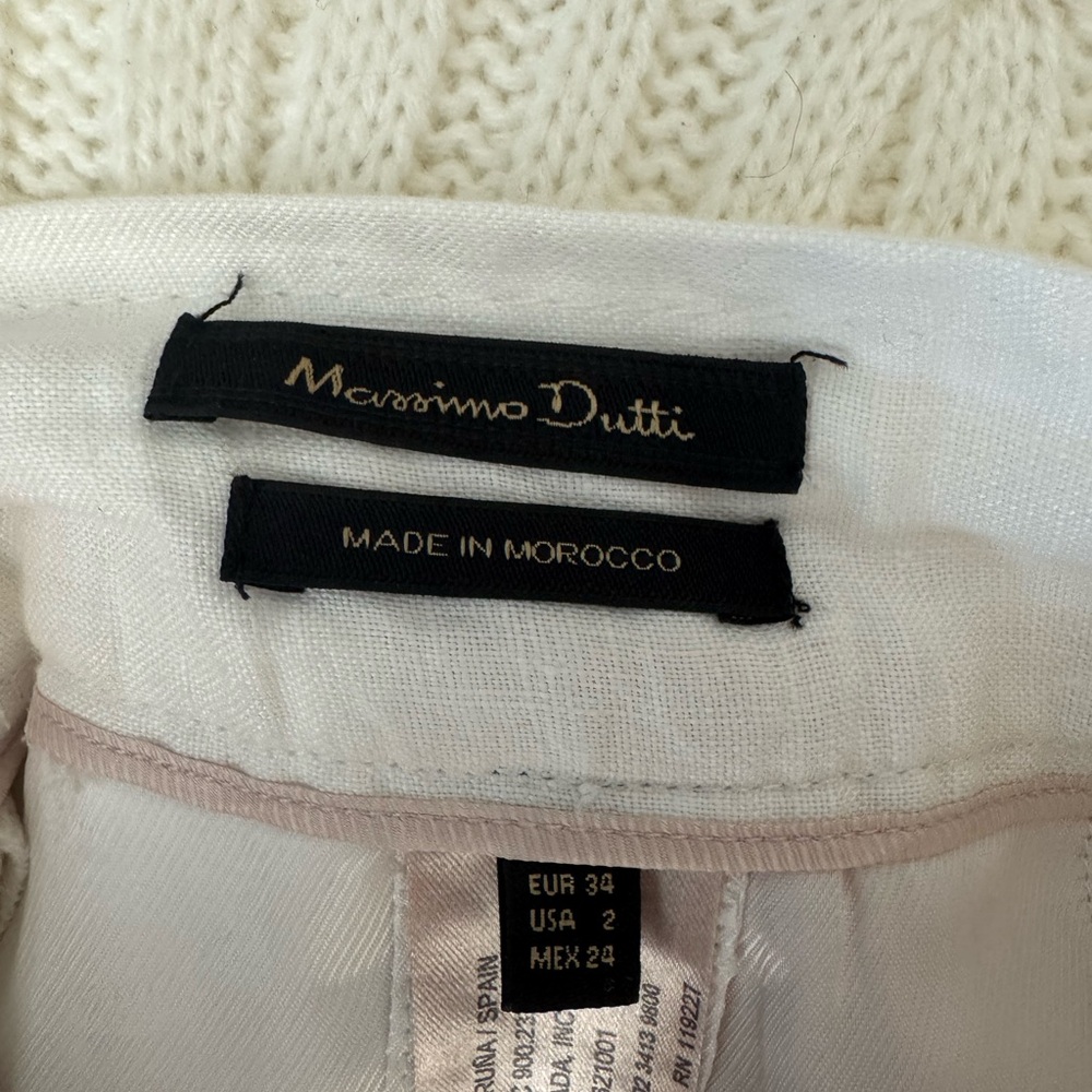 Massimo Dutti Cream linen pants